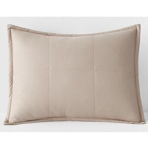 The Company Store LaCrosse Quilted Standard Pillow Sham Feather Tan 11187-STD